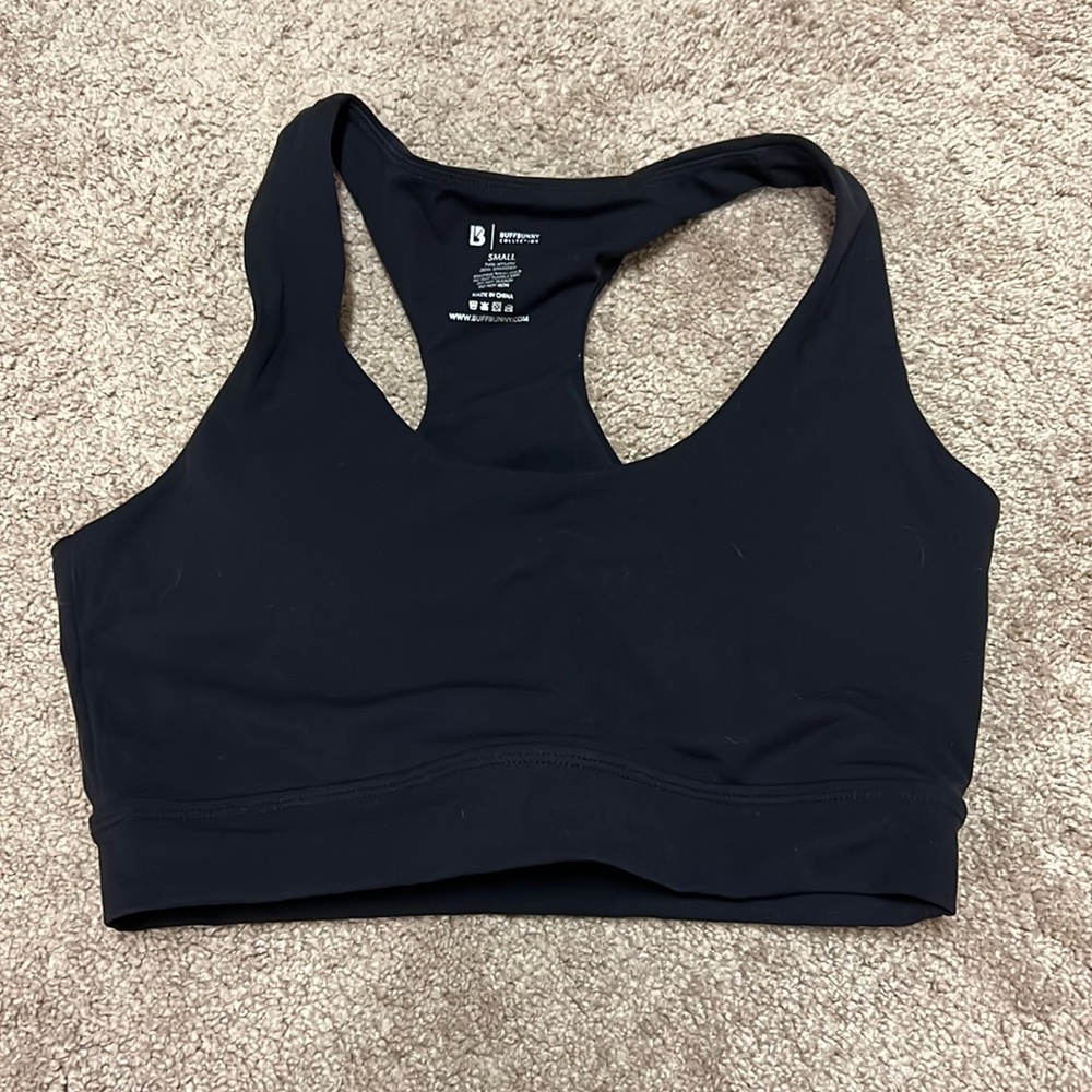 Buffbunny black long lined racerback bra